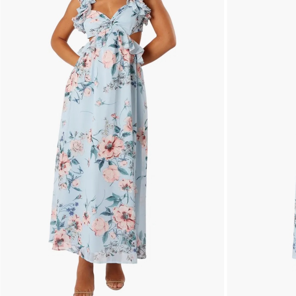 Petal and pup Floral Blue Maxi Dress size L